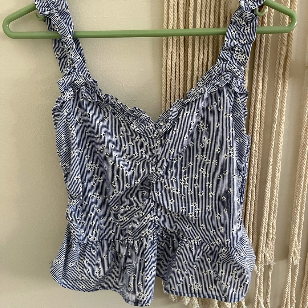 Lush Floral Ruffle Tank Top